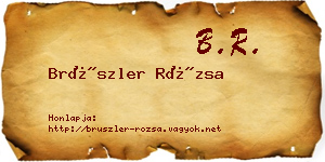 Brüszler Rózsa névjegykártya